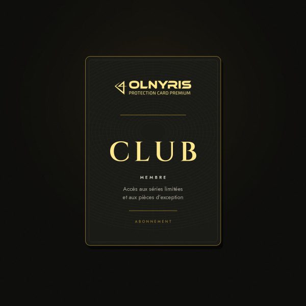 Carte de membre du Club Olnyris, doré sur noir